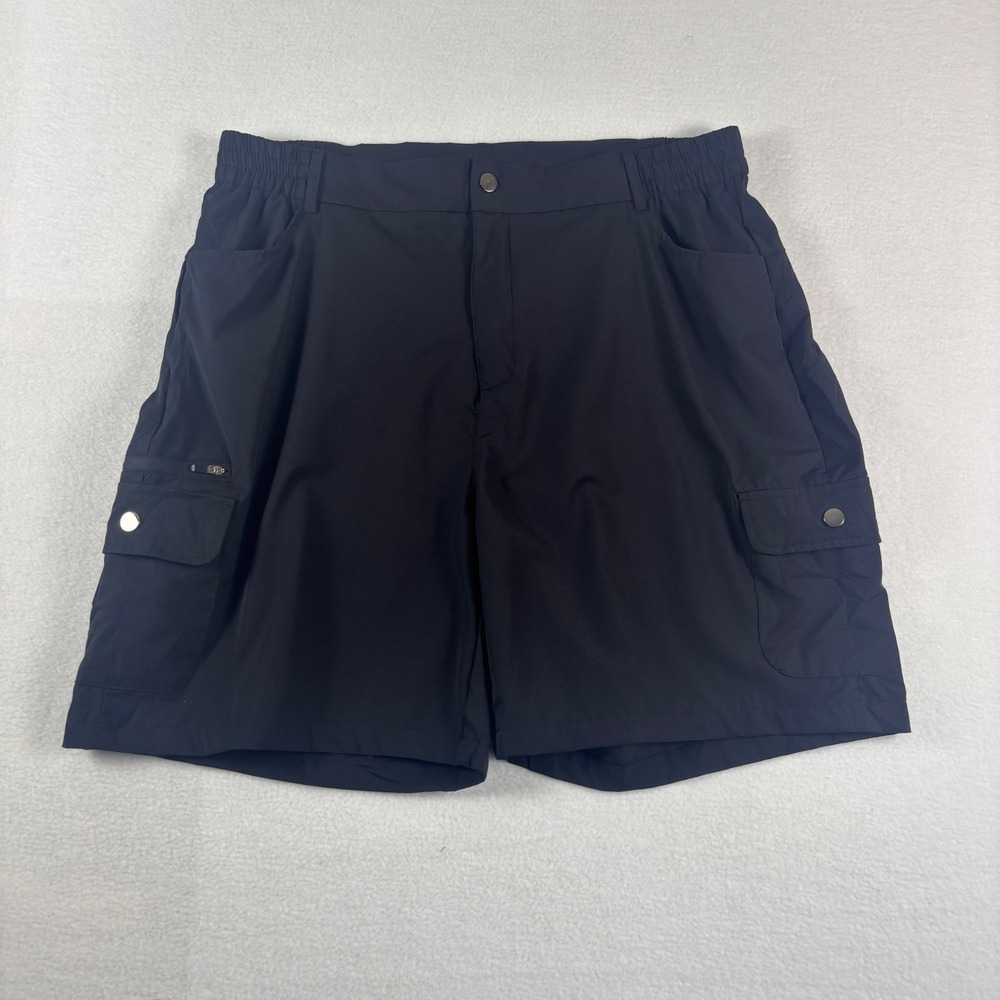 Unbranded‎ Mens Black Cargo Shorts 2XL Nylon Elastane Lightweight Utility Hiking